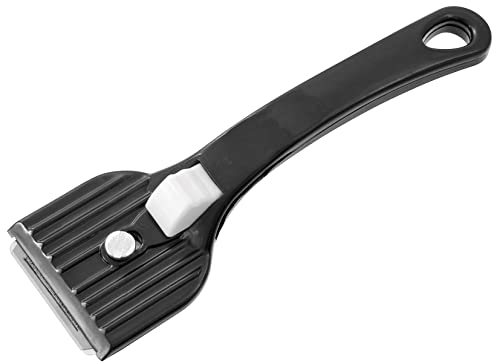 FACKELMANN: Rasqueta Vitrocerámica, Raspador Cristal, Rasqueta limpieza de acero inoxidable, mango ABS, colores gris o negro, 16x4,8cm, 1ud.