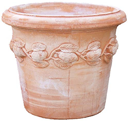Blumentopf Pflanzgefäß Übertopf Terracotta FROSTFEST QUALITÄTSWARE Conca Limoni (36cm)