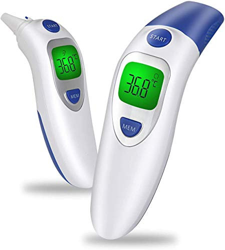LHLONG Digital termómetro infrarrojo, termómetro de la Frente del oído con Fiebre Alarma y función de Memoria for Adultos bebé niños