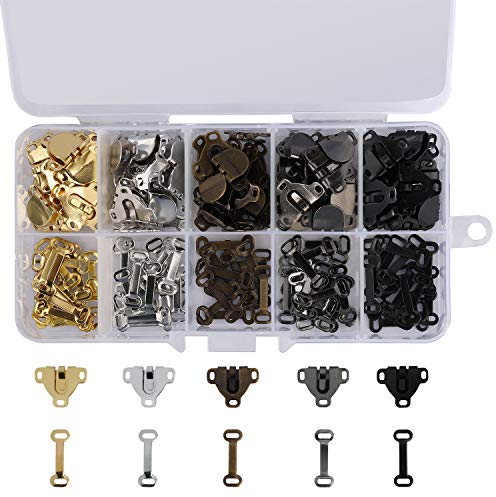 RZKJ-SHOP Hosenhaken Ösen, Nähhaken und Ösenverschlüsse 75 Pairs Bund Haken Rockhaken, Metall Näharbeit Hakenknöpfe für Nähen DIY Basteln Kunst BH Kleid Röcke Jeans Reparatur Kleidung