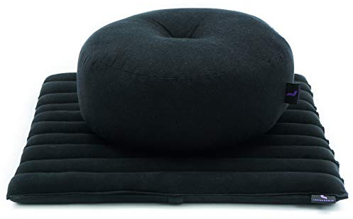 Leewadee Set Meditación Compacto Zafu & Zabuton 50 x 50 cm - Pequeño Kapok Cojín Yoga Zen