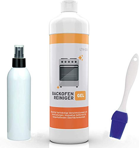 BIODELTA LTK-008 Backofenreiniger 1L - 3er Set - Grillreiniger Ofenreiniger hochwirksam - Backofenreiniger extra stark - Backofenreiniger-Set inkl. Pinsel und Sprühflasche - Gel