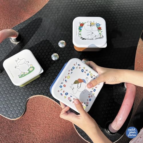 Moomin Petit Day - Set of 3 Lunch Boxes for Kids - Small, Medium, Large - Stackable with Each Other - Polypropylene