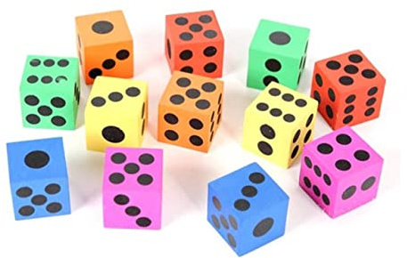 TOYANDONA 12 Dados De Espuma Eva para Niños Dados De Colores Grandes De 1.45 Pulgadas Suaves para Juegos De Mesa Aula Exterior Y Viajes