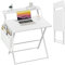 GreenForest Schreibtisch Klappbar 60 cm, Kleiner Computertisch für das Home Office, PC Bürotisch mit Regal and Aufbewahrungstasche, Weiß
