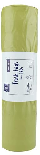 IDEA HOME LDPE Sacs Poubelle 120L x 25 Sacs - Résistant Sacs Poubelles pour le Recyclage, d'élimination des Déchets, Tri Sélectif, Solide - Jaune