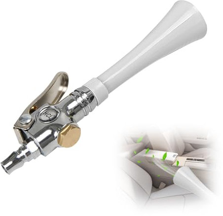Pistolet de Nettoyage Voiture, Pistolet de Soufflette à Sec en Alliage D'aluminium Blanc, Pistolet de Soufflette Air Comprimé, Pistolet Compresseur Air Nettoyage pour Compresseur 6-9 Bar