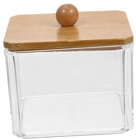 Beatifufu Dispensador De Algodón Transparente Con Tapa De Organizador De Bastoncillos y Discos Desmaquillantes Caja Para Maquillaje y Cosméticos