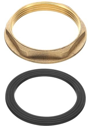 QUARKZMAN Dadi di Bloccaggio in Ottone per Raccordi per Tubi, Dado Esagonale Femmina BSP da 2 Pollici, Dado di Bloccaggio per Rubinetto a Foro Singolo con Guarnizione in Silicone