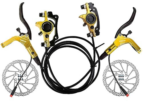 2 pistones Bicicleta eléctrica de Disco hidráulico Sensor de Apagado de alimentación Frenos hidráulicos de Aluminio palancas de aleación de Aluminio con Pinzas de 890 mm/Trasero 1570 mm