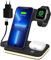 Caricatore Wireless Stazione di Ricarica, 3 in 1 Caricabatterie Wireless Charger Base per iPhone 16/15/14/13/12/11/Pro/Max/X/8/Plus, per Apple Watch 10/9/Ultra/8/7/6/SE/5/4/3/AirPods Pro 4 3 2