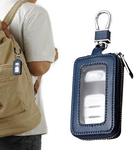 Étui pour clés de voiture – Housse de protection zippée, pochette porte-télécommande | Coque avec crochet, organiseur de clés intelligent pour entrée sans clé, rangement sécurisé pour hommes, femmes,