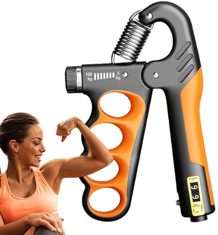 Entrenador de agarre para fortalecer la mano - Pinza de mano ajustable con contador integrado, muelle de acero inoxidable | Entrenador de fuerza antideslizante para el antebrazo para los dedos de la