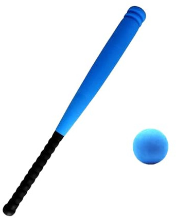 Baoblaze Batte et Balle en Mousse pour Enfants, 54 Cm, Jeu de Baseball pour L'extérieur, Bleu