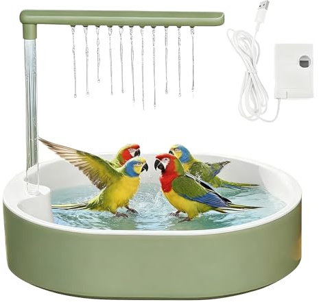 Genérico Baño para Pájaros para Jaula | Piscina De Baño Silenciosa Anti Animales,Ducha Automática para Aves - para Jardín Balcón Patio Terraza Sala De Estar Agapornis Cacatúa NINFA Periquito Cacatúa