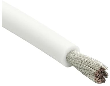 GUIPENG 1/5/10 m mjuk silikonkabel 26 24 22 20 18 16 14 12 10 8 6 4 2AWG värmebeständiga elektriska ledningar(WHITE,5 meters,10AWG)