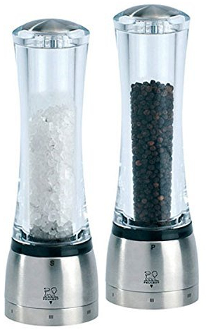 Peugeot Daman 8-inch Acrylic Salt and Pepper Mill Set with u'Select
