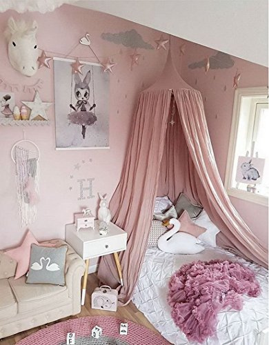 Restbuy Ciel de lit pour enfant - Baldaquin - En coton - Moustiquaire - Pour chambre à coucher et lit