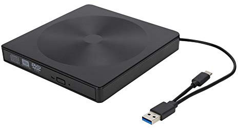 Garsent USB 3.0 extern CD-DVD-enhet, snabb dataöverföring-CD-brännare/DVD-läsare Writer Ultra Slim för ME/2000/XP/VISATA/WIN7/WIN8/MAC OS8.6