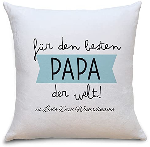 OWLBOOK® Kissen mit Spruch Bester Papa - Geschenke für Papa zum Geburtstag Vatertag als Geburtstagsgeschenk Zierkissen Polster mit Füllung 40x40 cm