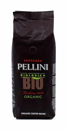Pellini Kaffee in Chicchi per Espresso Bio, 100% Arabica-Mischung, Bio-Kaffeebohnen mit Süßlichem und Zartem Geschmack, 500g