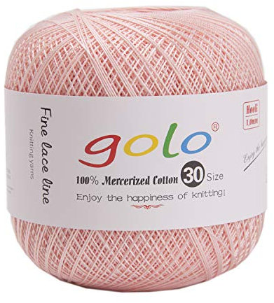 golo Häkelgarn Garn zum Häkeln für handgestricktes Häkelgarn Gewinde häkeln (Hell-Pink)