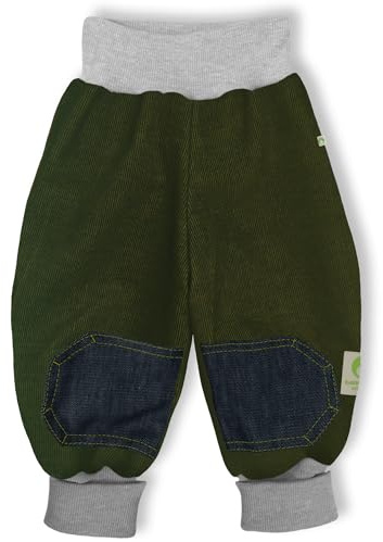 bubble.kid berlin - Baby Mädchen Jungen Unisex Hose Pumphose, Krabbel Hose - weicher robuster Cord, Knieschoner, elastisches bequemes Bauch Bündchen (74-80 (6-12 Monate), Dark Oliv)