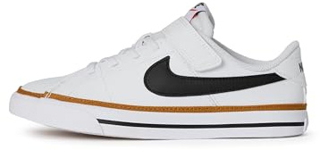 Nike Unisex Kids Court Legacy, White/Black/Desert Ochre/Gum Light Brown, 1Y