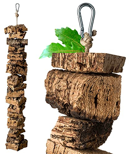 Kette zum Knabbern aus Korkrinde | 60cm | Spielzeug für Vögel | Naturmaterial Kork