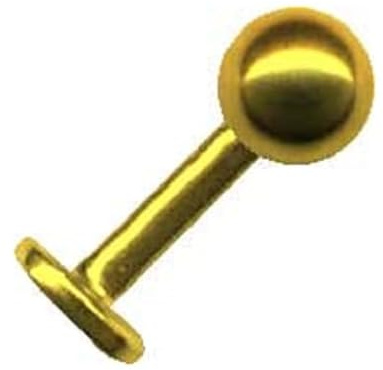 Generisch Labret Piercing 46014-8 - Piercing per labbro, in vero oro giallo 585, dimensioni: 1,2 x 8 mm, 1,2 x 8 mm, Oro giallo 585