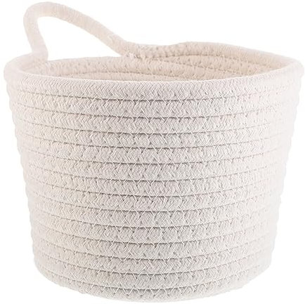 Vaso Per Piante Sospeso Cesto Di Cestini Per Scaffali Cesto Portaoggetti Sospeso Portariviste Cesti Appesi a Parete Cestino Sospeso Corda Di Cotone Il Piccola Corda Bianca