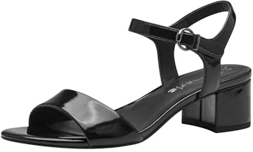 Tamaris Damen Sandalette mit Blockabsatz, schwarz, 36 EU