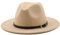 HEYANN Fedora Hut mit breiter Krempe - Filzhut mit Gürtelschnalle - Unisex Trilby-Hut für Damen und Herren (M, Beige)