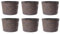 Jinfa 6er-Set Miniteich Pflanzkübel aus Kunststoff in Weinfassoptik bottich Blumenkübel | Farbe: Eiche | Design: Barrique | Ø 36 cm