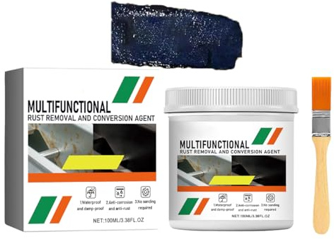 XIRUJNFD Multifunctional Rust Removal and Conversion Agent, 2024 Water-Based Rust-Proof Paint Metal Paint, Rust Remover Rust Converter for Metal, Rust Converter for Metal (Black,10.14Fl Oz)