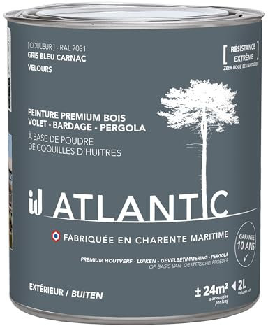 Peinture bois extérieurs - RAL 7031 Gris bleu Carnac- 2L - ATLANTIC