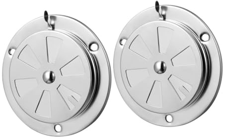 Operitacx Tapa De Ventilación Redonda Acero Inoxidable Para Horno, Regulador De Flujo De Aire, Apertura Ajustable, Cubierta Para Orificio De Ventilación, 2 Unidades, Uso Cocina y Secadora