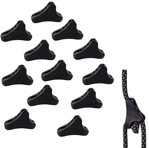 Guy Rope Tensioners 12pcs, Adjustable Guyline Tensioner and Plastic Rope Tensioner with Guyline Cord Adjuster for Camping Hiking Outdoor Shelters, Quick and Easy Setup Tent Accessories (12)