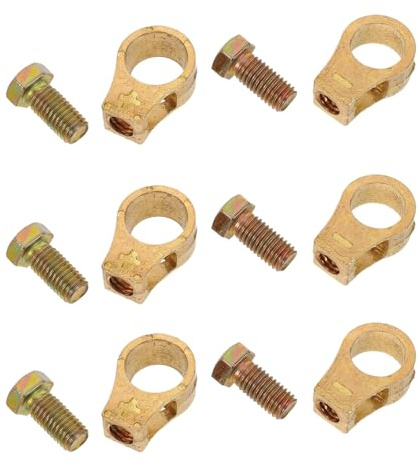 TOYANDONA Lot de 6 Pinces de Batterie en Cuivre Pur pour Voiture Camion et Bateau Connecteurs Robustes à Dégagement Rapide Protection Anti-Corrosion Compatibles Câbles Automobiles et