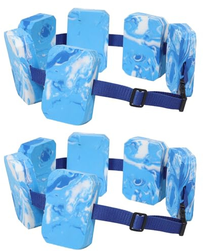 POPETPOP Cinturón de Flotación para Natación 2 Piezas con Espuma EVA Ajustable para Adultos y Cinturón de Entrenamiento de Natación Seguro y Cómodo para Piscina y Playa Ayuda para