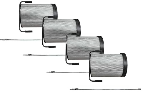 vhbw 4x Fine Dust Filter Replacement for Holzmann 10003902 for Extraction System for Woodworking Machines - With Cleaning Brush