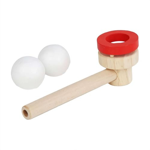 Wooden Floating Ball Game Toy, Kids Hover Toy Floating Sphere Ball Blower, Blowing BallBreathing Exerciser, Lung Capacity Training Tool, Fun Blowing Balance Toys for Boy Girl Family Activities