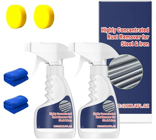 Générique Solvente Di Ruggine Potente 120 ML, Potente Solvente Di Ruggine per Metallo, Highly Concentrated Steel Rust Remover, Multifunzione, per Auto, Strumenti E Superfici Metalliche