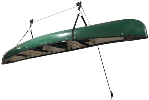 Sistema de polipasto para elevación de techo, 57 kg de capacidad, soporte de techo de hierro con 16 m de cuerda resistente, 2 ruedas, 2 ganchos ajustables para bicicleta, kayak, escalera, tabla de