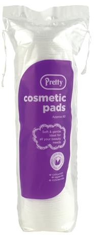 Pretty Cotton | Cotton Wool Cosmetic Pads | Round | 80 Pack