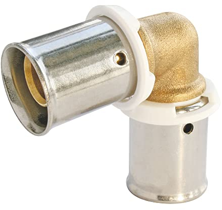 SOMATHERM FOR YOU, Coude égal à sertir PER Ø20 - Installation rapide et fiable - Acier inoxydable résistant à la corrosion - Compatible avec outils de sertissage H, U, RF - Norme NF