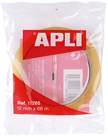 APLI – Nastro adesivo Sacchetto trasparente 12 mm x 66 m