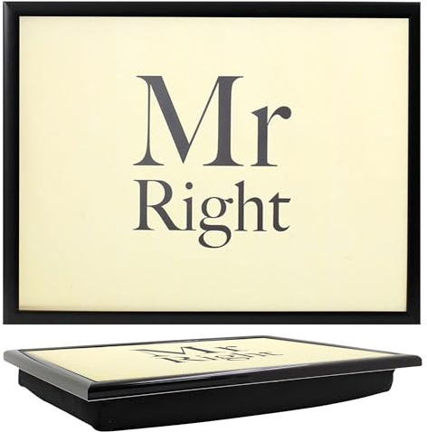 The Leonardo Collection Mr Right - Bandeja de Regazo para Servir Alimentos y desayunos, cómodas bandejas de Regazo con cojín, Bandeja de Comida Duradera para Comer en el Regazo, bandejas Multiusos