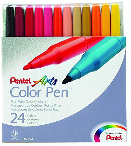 Pentel S360-24 Faserschreiber Colour Pen 24er Set sortiert