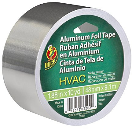 Duck Brand HVAC UL 723 Metal Repair Aluminum Foil Tape, 1.88-Inch by 10 Yards, Single Roll, Silver (280416)